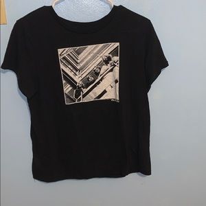 black graphic tee - Beatles